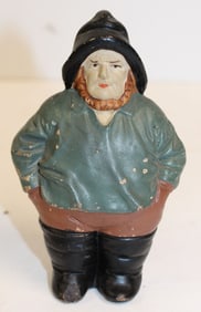 Antique earthenware sailor figural still bank - 5 1/2" tall