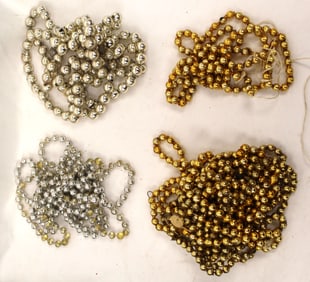 Lot of 4 antique glass bead garlands