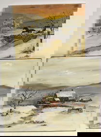 Lot of 2 o/c winter scenes by G. Desmond dated 2024