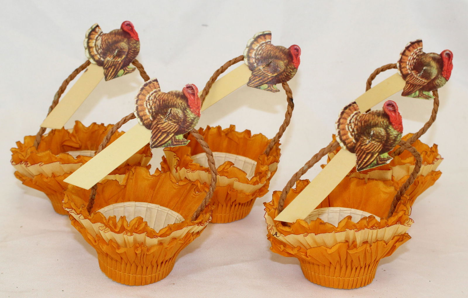 Lot of 5 vintage Thanksgiving motif candy containers - 5": Lot of 5 vintage Thanksgiving motif candy containers - 5"