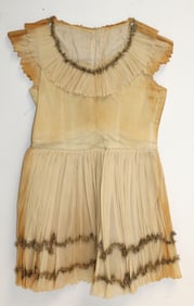 Vintage/antique crepe paper & tinsel girl's party dress/costume