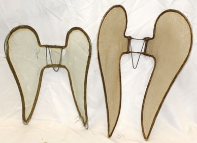 Lot of 2 small antique procession wings - 15"x11" & 18"x13"