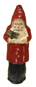 Antique German Belsnickle in red coat - 6 1/2" tall