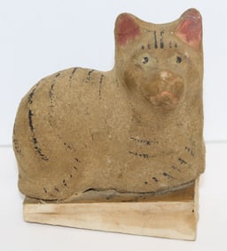 Antique cat form squeak toy - 3 3/4"