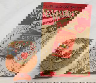 Valentines lot incl paper decoration & coloring book w crayons