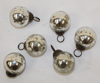 Lot of 6 small vintage glass kugels - 2"