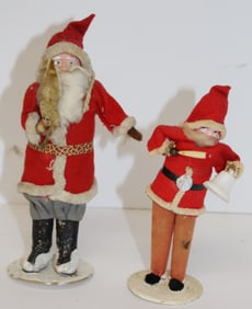 Lot of 2 vintage Japanese Santas - 7 1/2" & 6" tall
