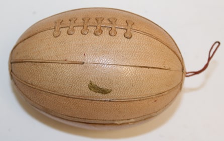 Antique/vintage Dresden Football candy container - 4"