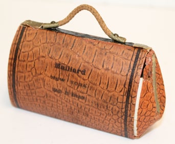 Vintage suitcase form candy container - 2 1/2"x3 1/2"