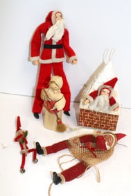 Lot of 4 vintage Japanese Santas plus an angel