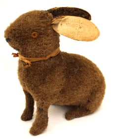 Antique rabbit candy container - 6" tall x 5 1/2" long