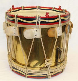 vintage Marching Snare Drum by John E. Dallas & Sons of London - 15" tall x 14" diam