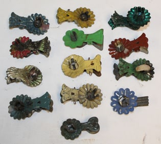 Lot of multi colored Christmas Tree candle clips