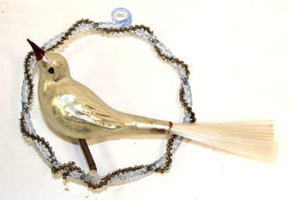 Antique glass bird Christmas ornament