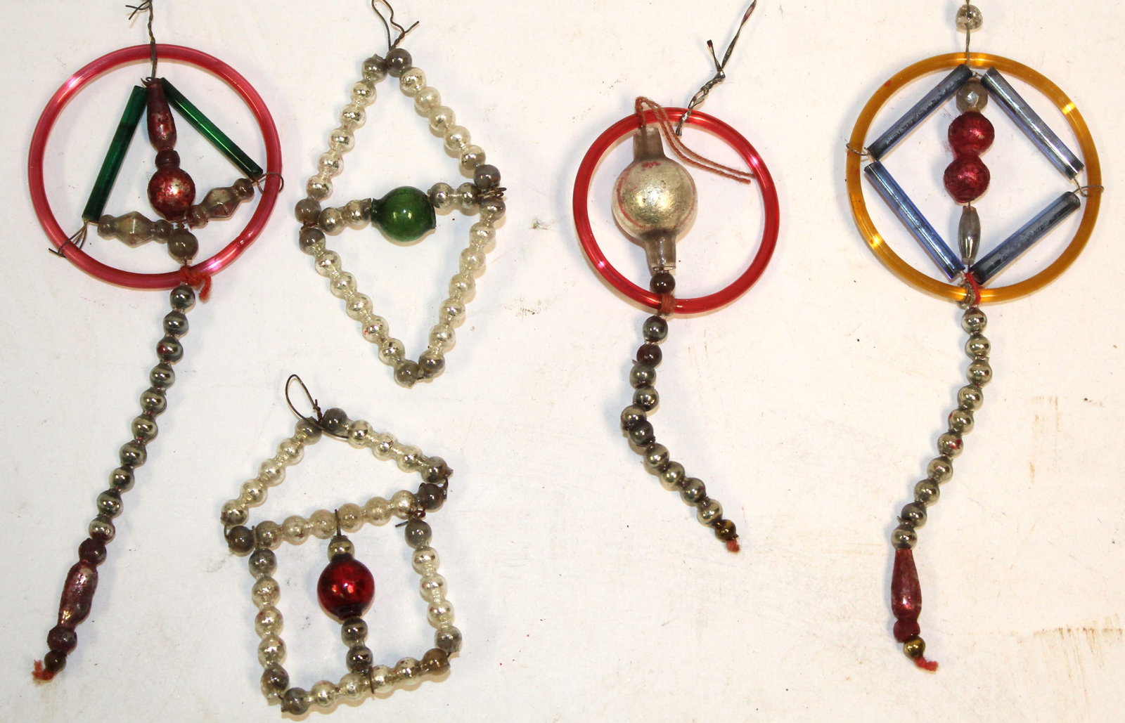 Lot of 5 Czech glass bead Christmas ornaments: Lot of 5 Czech glass bead Christmas ornaments