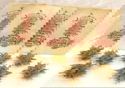 Lot of wax stars plus envelopes of copper shavings for Christmas trees