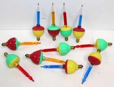 Lot of vintage bubble candle Christmas light bulbs