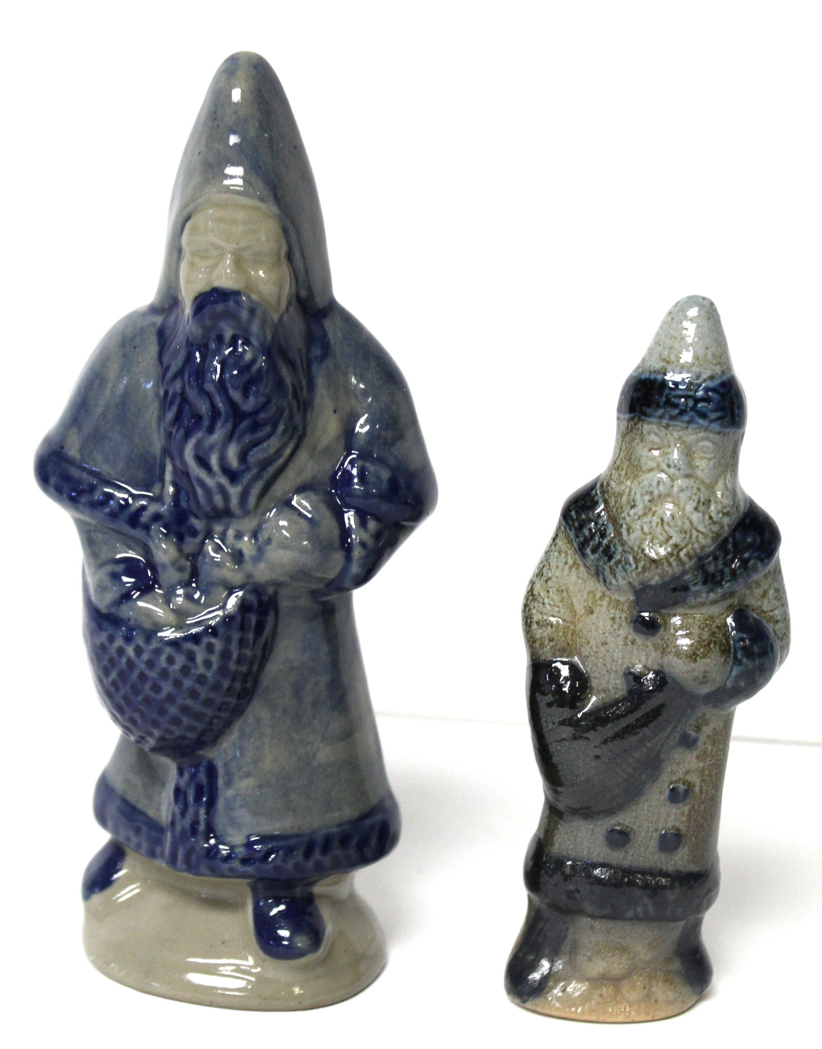 Lot of 2 porcelain Santas - 7 1/2" & 5 1/2": Lot of 2 porcelain Santas - 7 1/2" & 5 1/2"