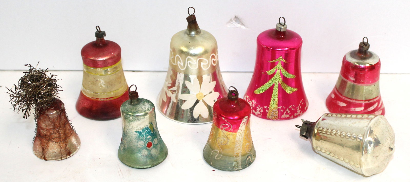 Lot of vintage/antique glass bell Christmas ornaments: Lot of vintage/antique glass bell Christmas ornaments