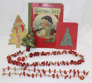 Vintage/Antique Christmas book & handmade decorations