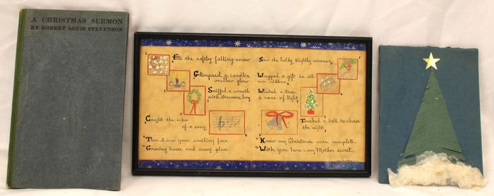 Vintage/Antique Christmas book & handmade decorations