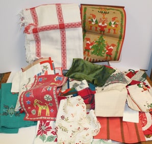 Lot of contemporary/vintage Christmas textiles
