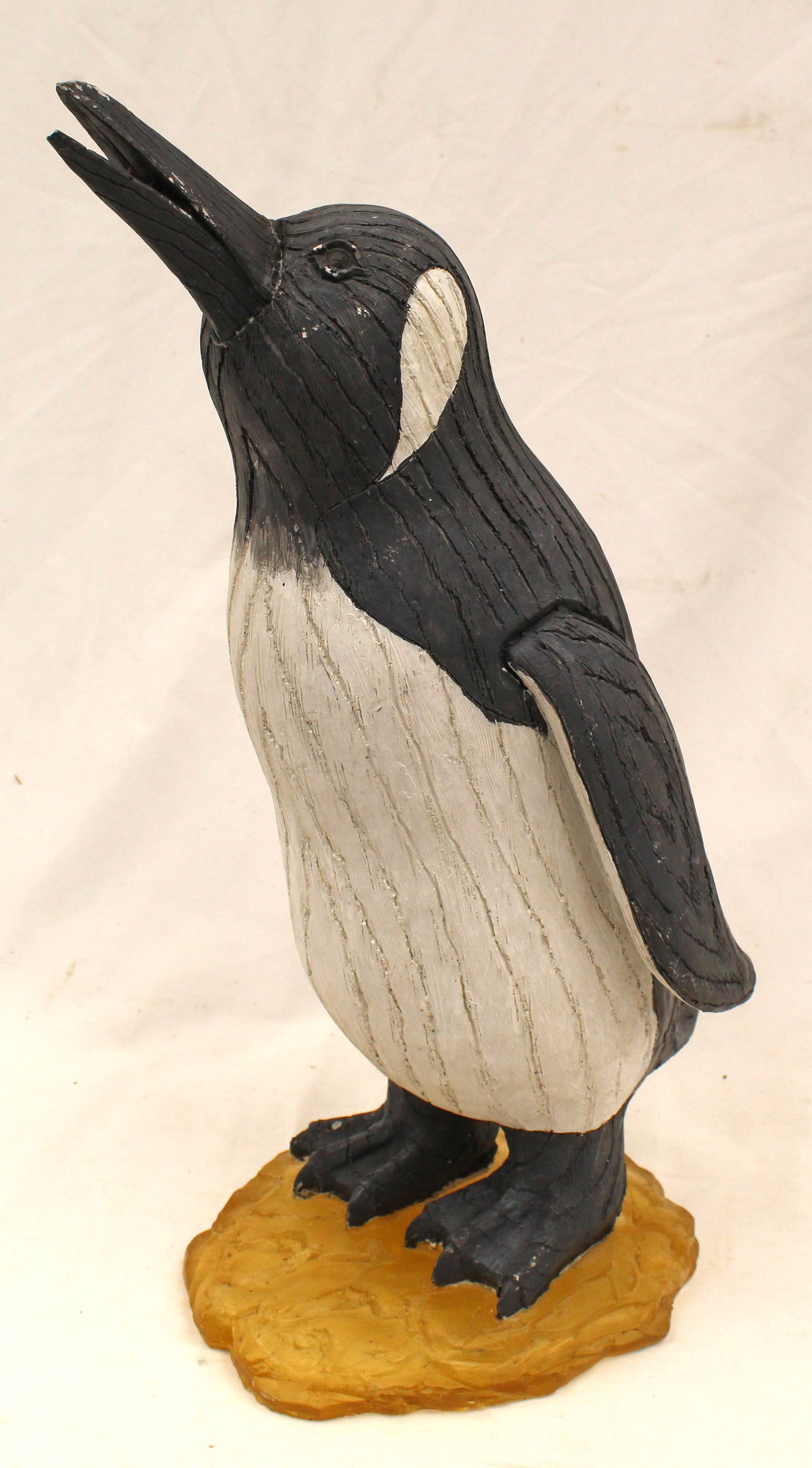 Whimsical composite painted penguin sculpture - 19" tall: Whimsical composite painted penguin sculpture - 19" tall