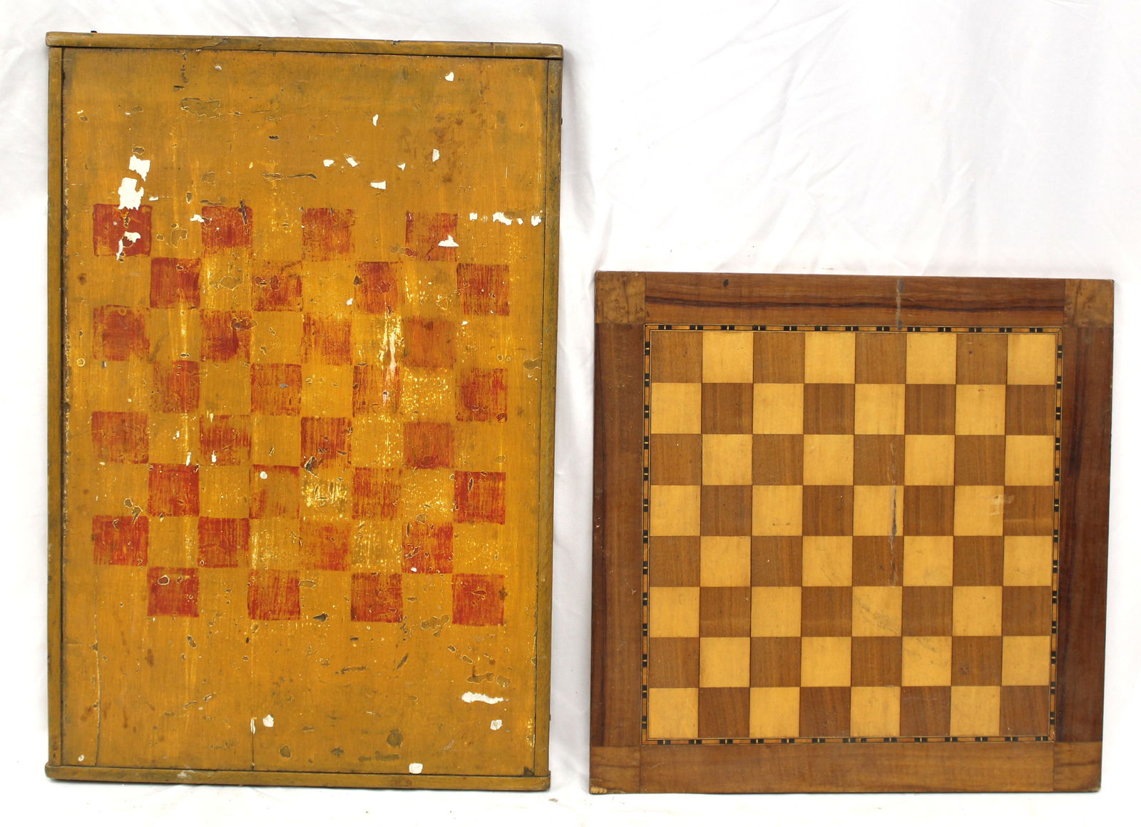 Lot of 2 painted gameboards - 18_x18" & 26"x17": Lot of 2 painted gameboards - 18_x18" & 26"x17"