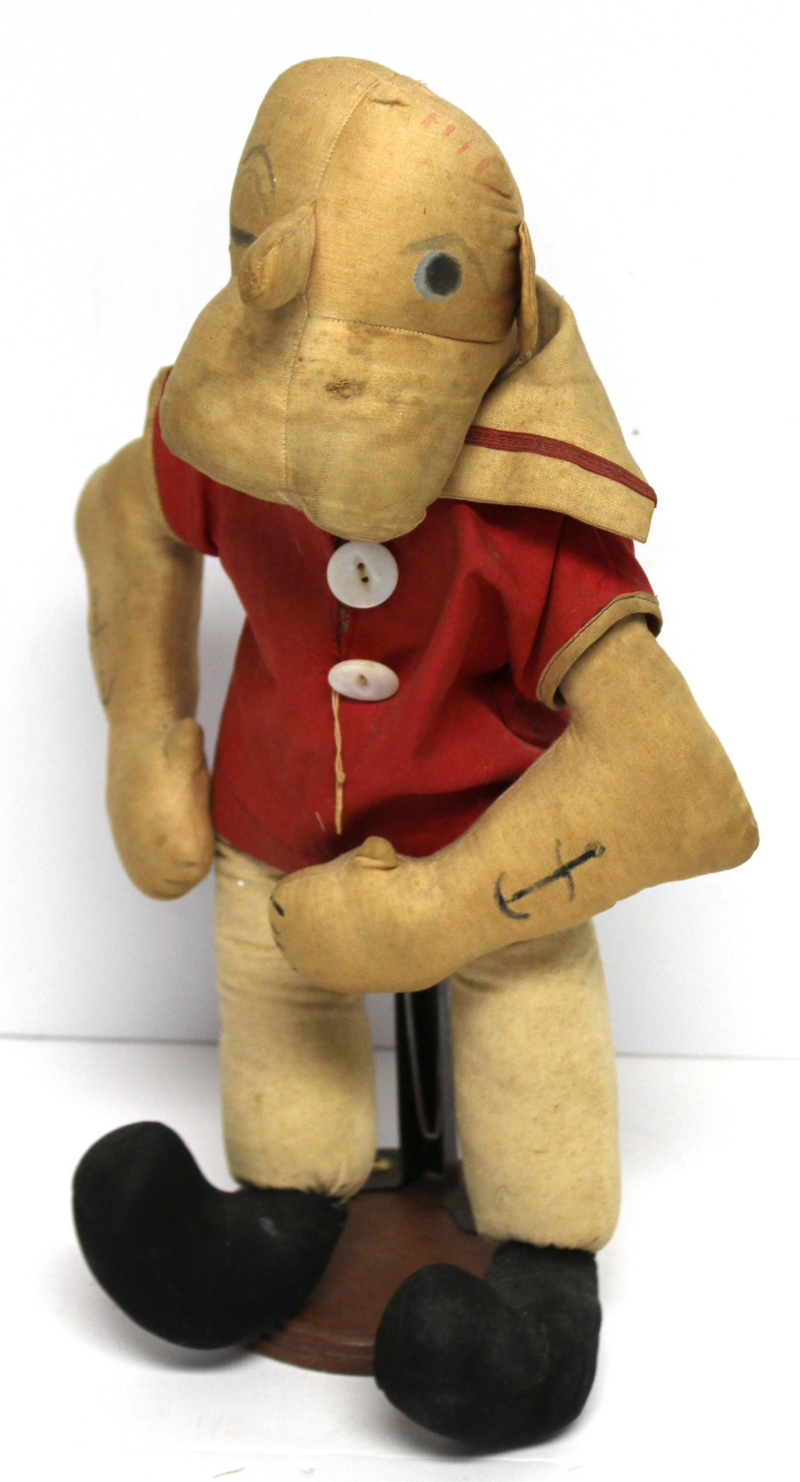 Antique Popeye rag doll - 15 1/2" tall: Antique Popeye rag doll - 15 1/2" tall