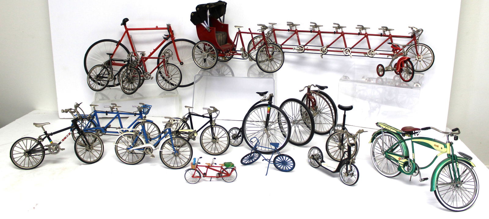 Large lot of vintage bicycle model/toys incl many different forms - 2 1/2" - 21" long (1 of 14)