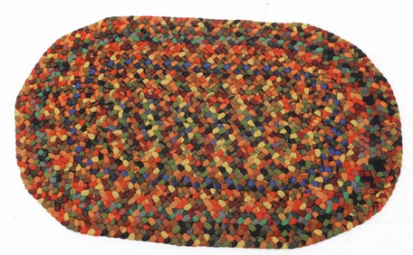 Colorful oval braided area rug - 24"x40"