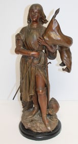 Antique Jeanne d'Arc sculpture - 21" tall