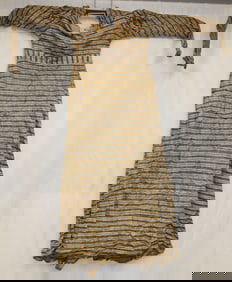 Antique dress w provenence note identifying it as the wedding dress of Darling Sweatt - niece to