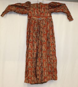 Antique calico dress - as found condition