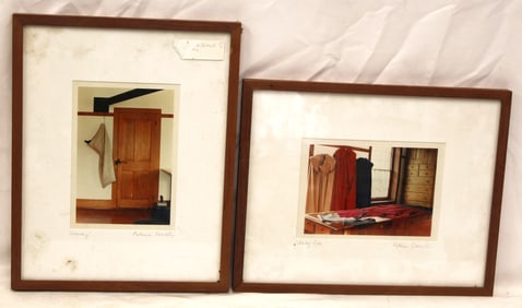 Lot of 2 pencil signed Patricia Carrell framed photographs titled "Laundry" & "Sewing Room" -