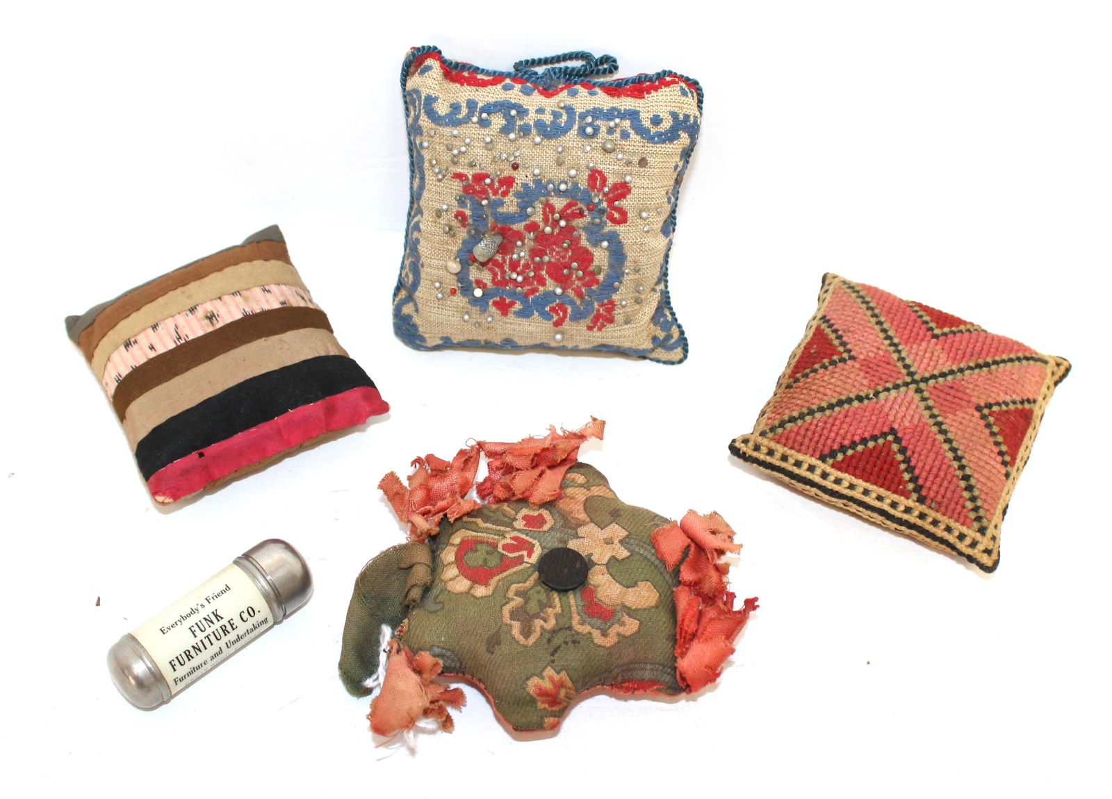 Lot of 4 pin cushions - 2 1/4" - 3 1/2": Lot of 4 pin cushions - 2 1/4" - 3 1/2"
