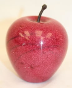 Vintage paperweight stone apple - 3 1/2" tall