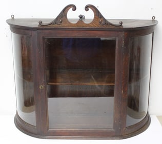 Victorian oak hanging or table top display case  - 27 1/2" tall x 34"x11"