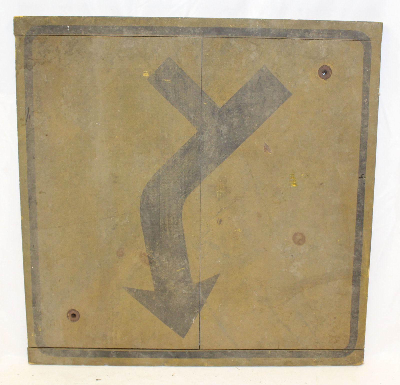 Vintage wooden painted sign w Chevron Alignment motif - 24 1/2"x24 1/2": Vintage wooden painted sign w Chevron Alignment motif - 24 1/2"x24 1/2"