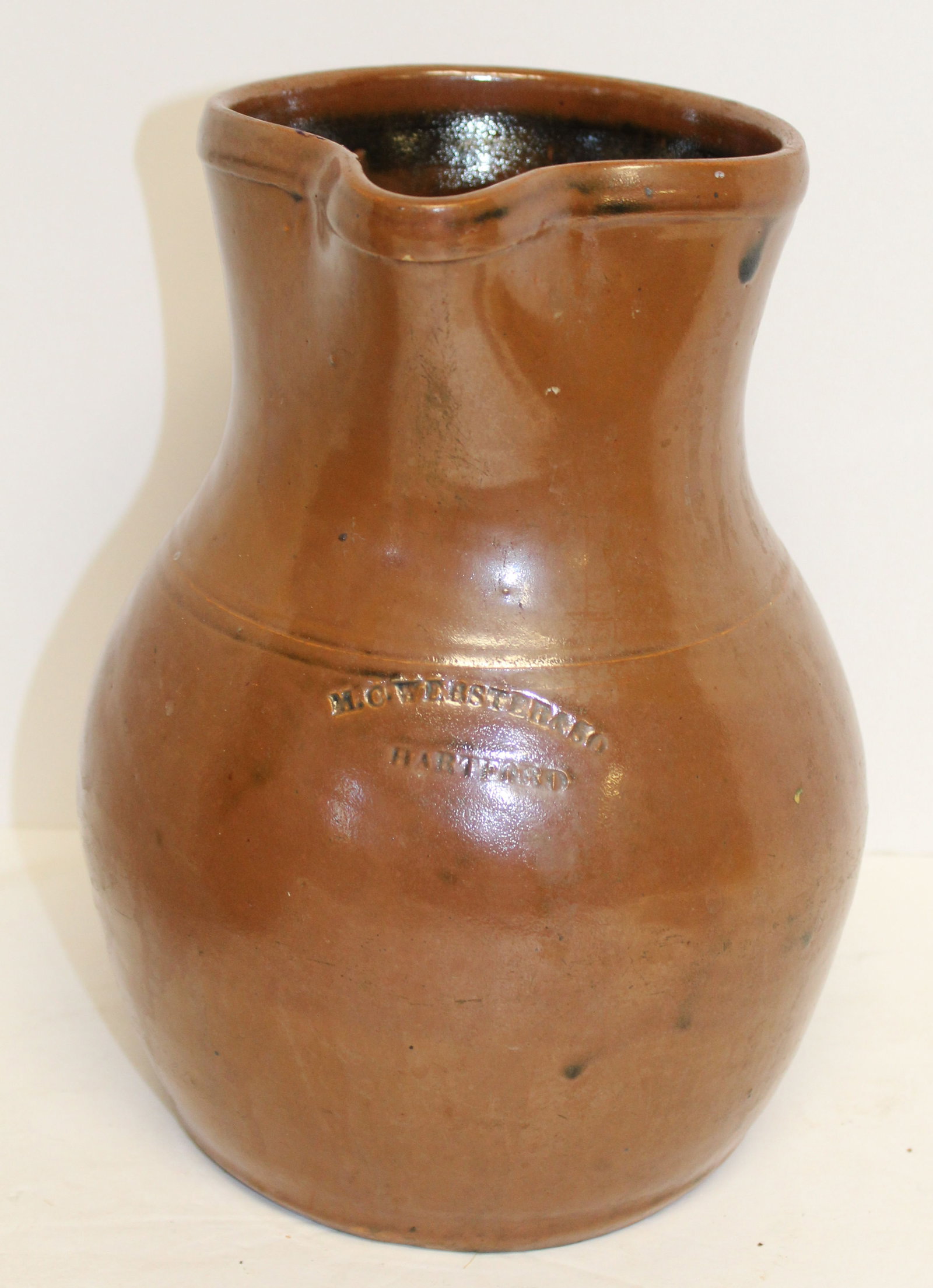 M.C. Webster & Son antique stoneware pitcher - 10" tall (1 of 7)