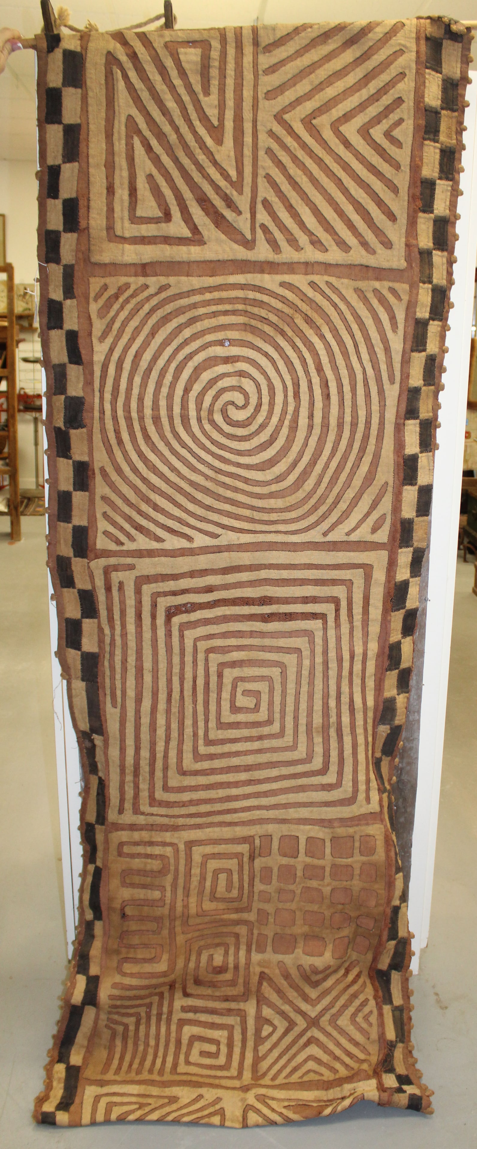 Antique Tribal wall hanging embroidered piecework textile (1 of 9)