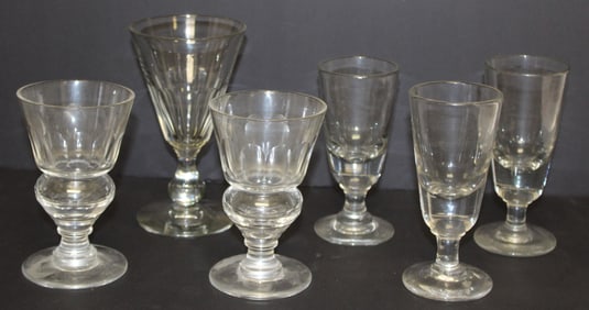 Lot of 6 Antique Absinthe glasses - 5 3/4" - 8" tall
