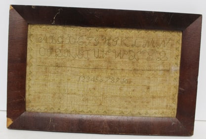 Antique sampler - Newton August 13, 1809 - overall framed size 10"x 15 1/4"