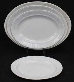 Lot of 4 ironstone oval platters - 20 1/4", 18 1/4", 16 1/4" & 14 1/4" long