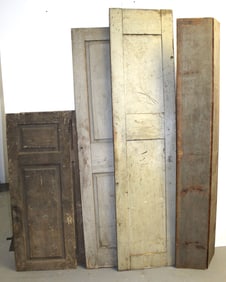 Lot of 5 architectural pieces incl pair of doors & folding 2 section panel - 50"x19" - 80"x19"