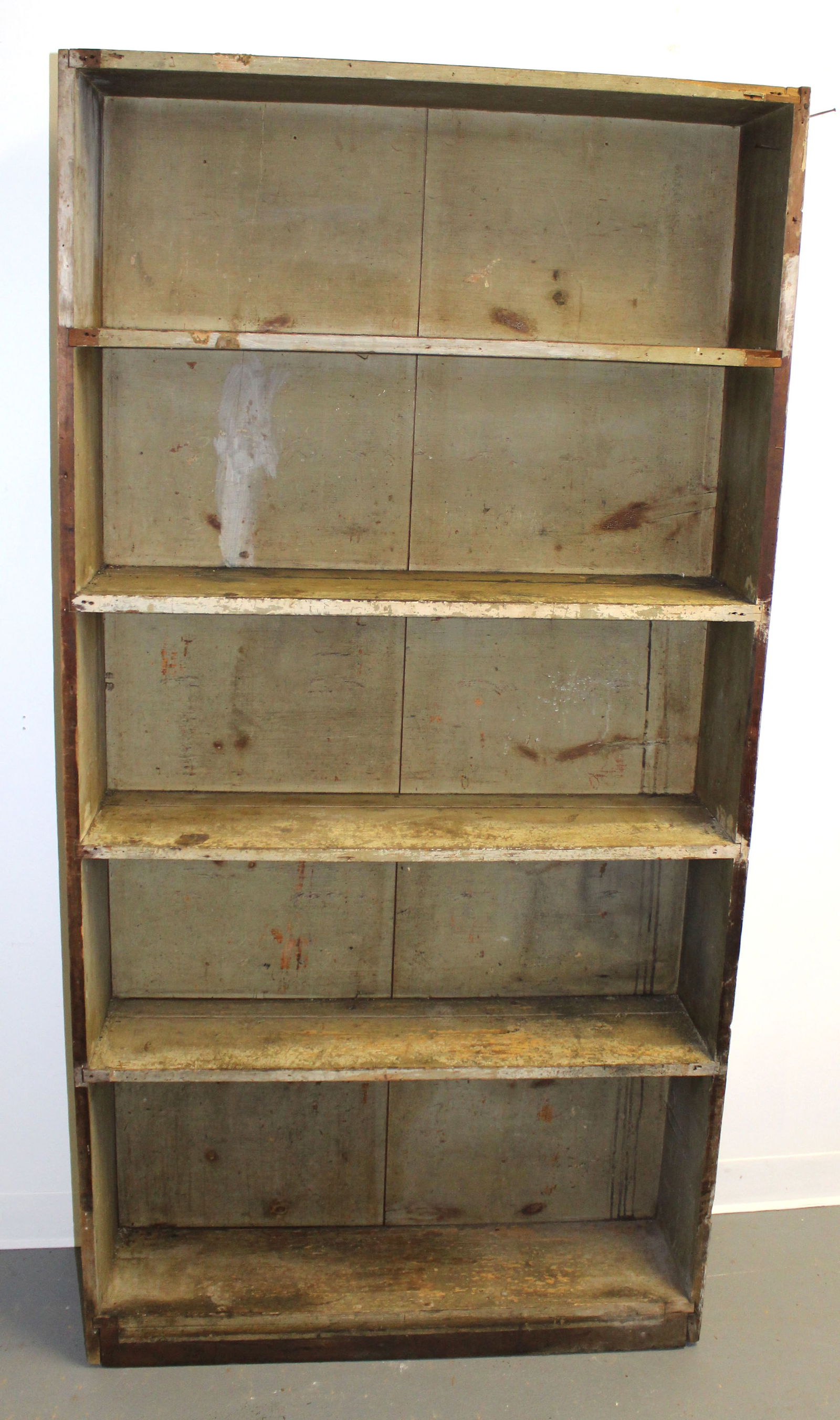 Antique primitive country open cupboard w shelf interior - 71" tall x 36" wide x 8 1/2" deep (1 of 4)
