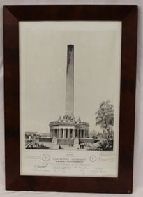 ca 1840's litho of The Washington Monument - 30 1/2"x21"