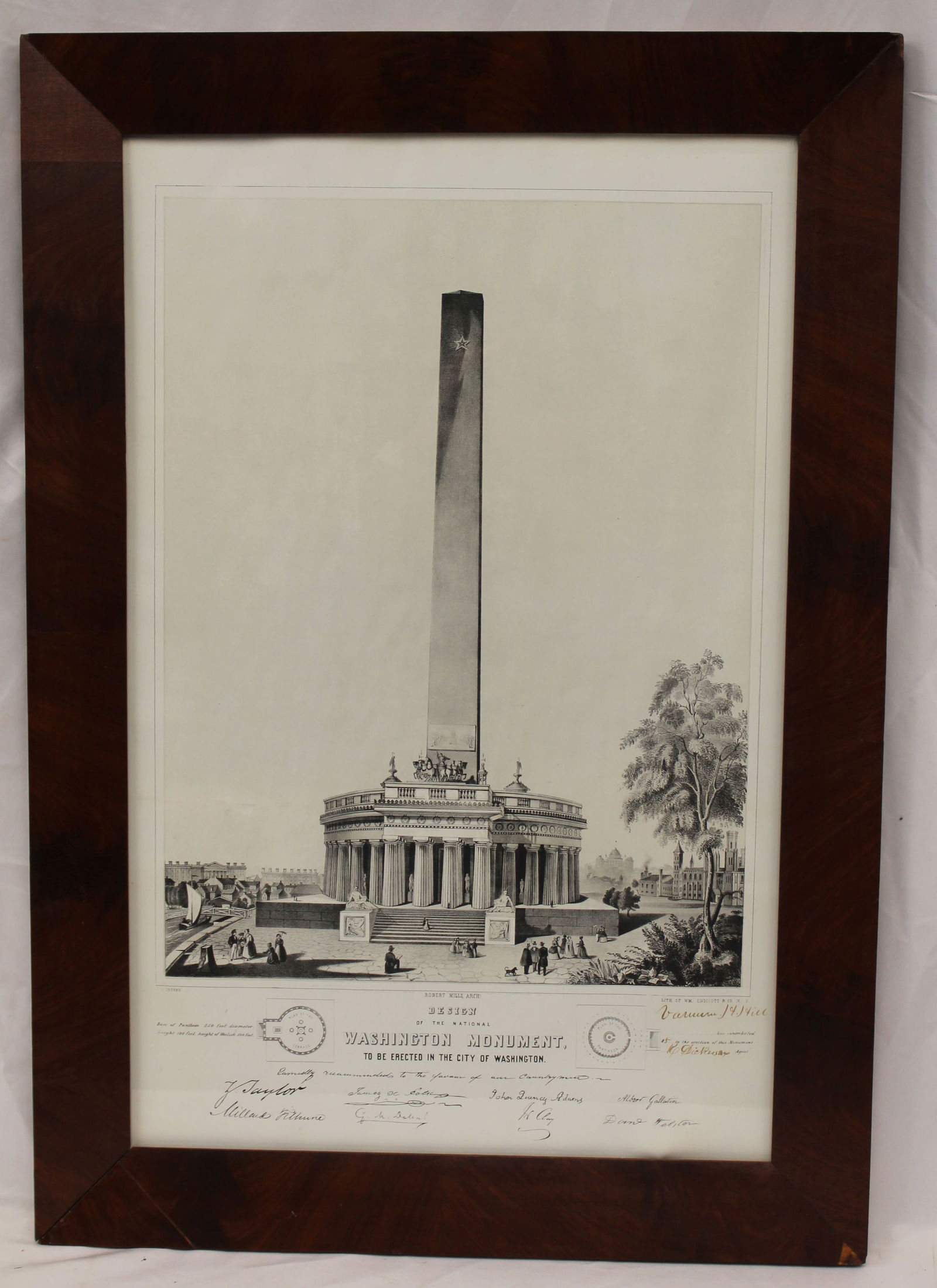 ca 1840's litho of The Washington Monument - 30 1/2"x21" (1 of 4)