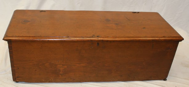 Antique blanket box w till w painted green interior - 12" tall x 42"x15 1/2"