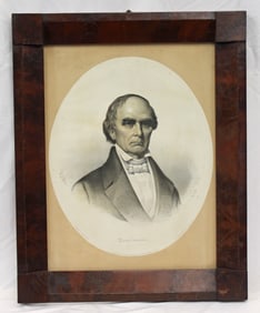 Antique framed print of Daniel Webster - overall framed size 25"x20